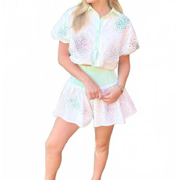 NEW QUEEN OF SPARKLES cluster bubble top in white multi - Picture 2 of 3